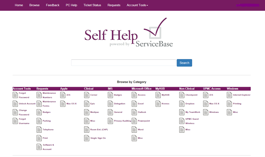 Self Help Homepage